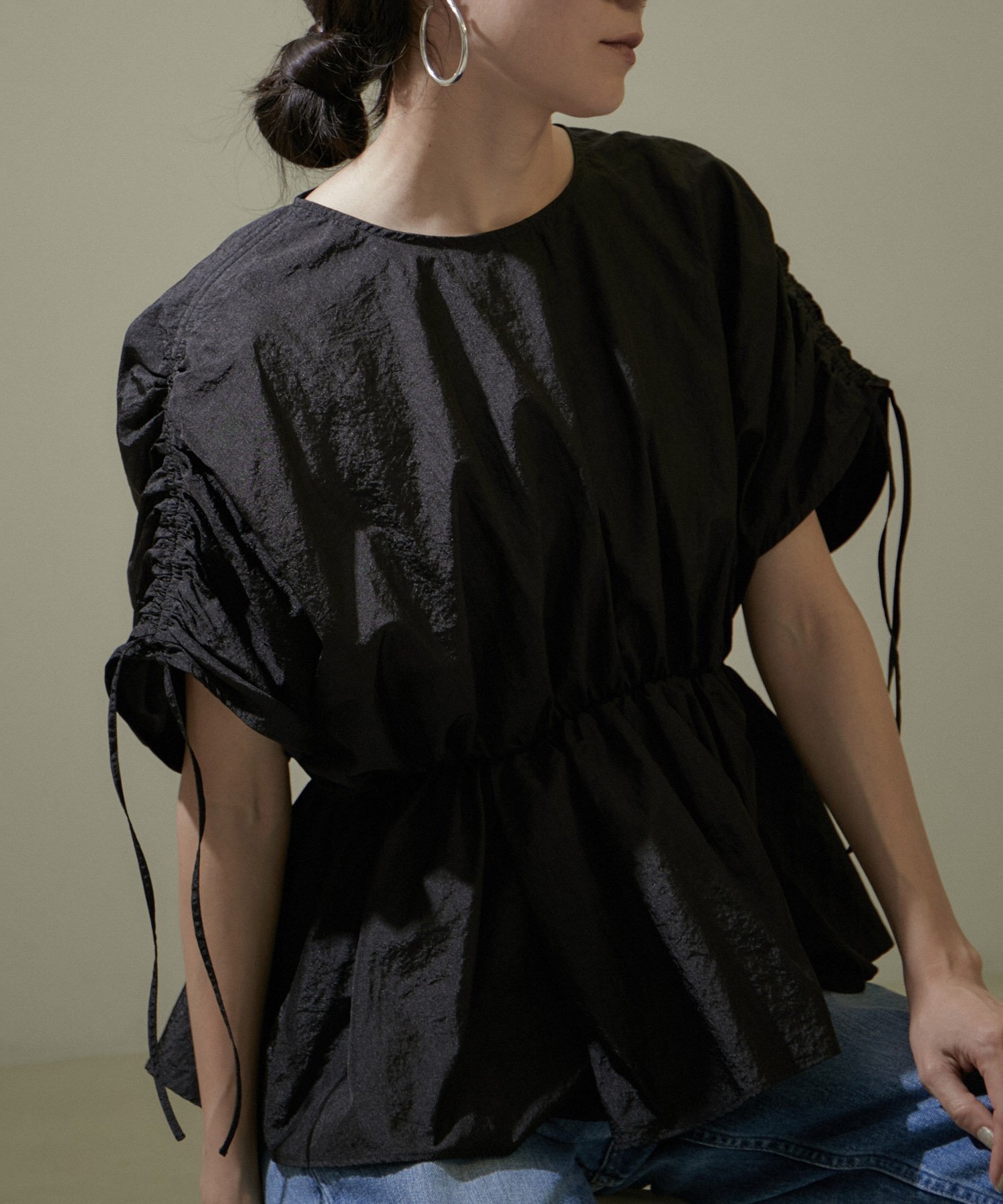 SALON adam et rope' シャーリングスリーブブラウス SALON adam et rope'｜【WEB限定】シャーリングスリーブブラウス