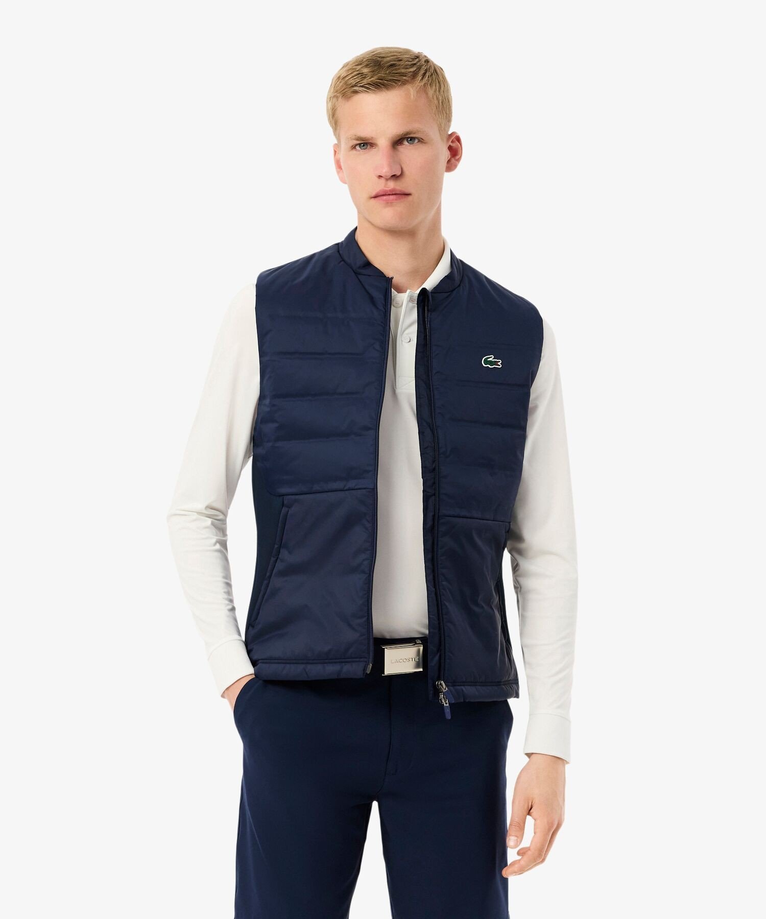 LACOSTE インナーダウンベスト付コート size3 ネイビー LACOSTE インナーダウンベスト付コート size3 ネイビー