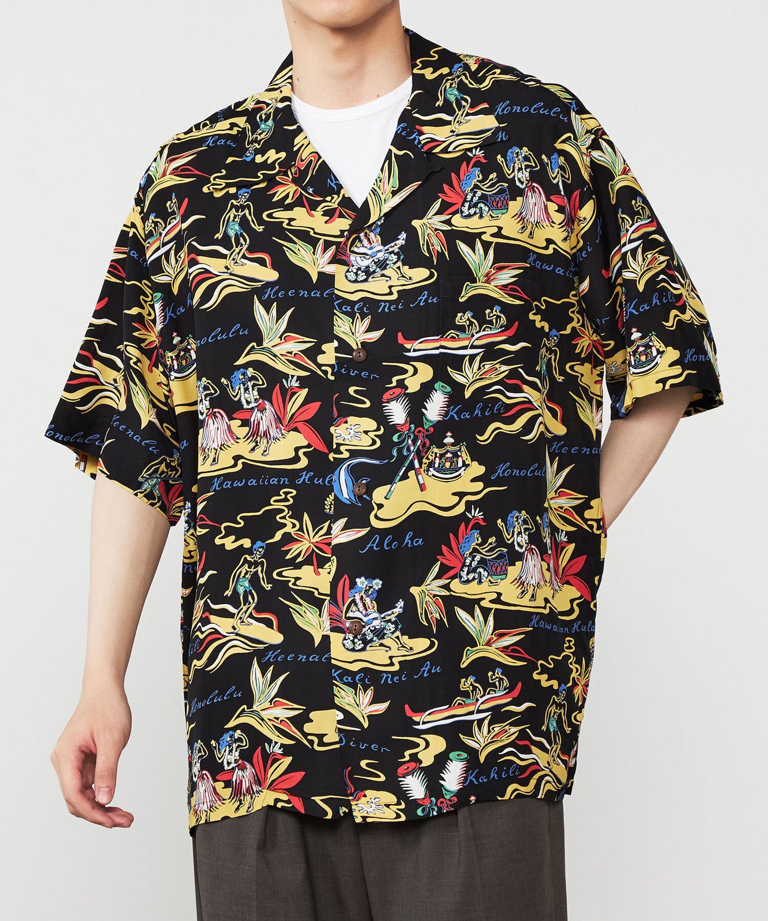 トップス AVIREX/ALOHA SHIRT \"TIGER & PALM TREE\" ALOHA SHIRT 