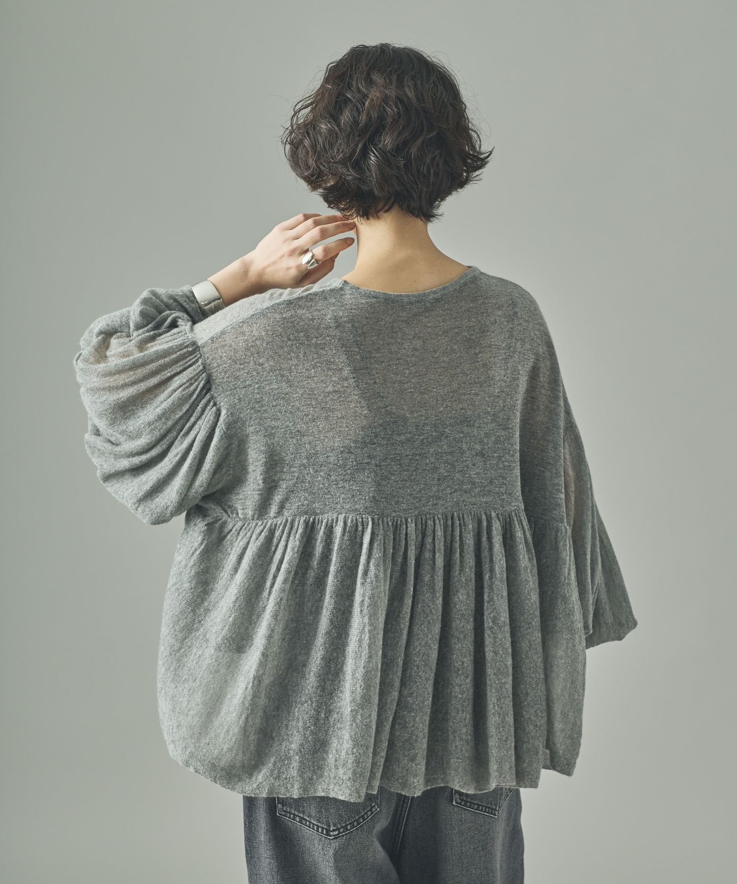 SALE／30%OFF】Curensology フラッフィーギャザーニットプルオーバー