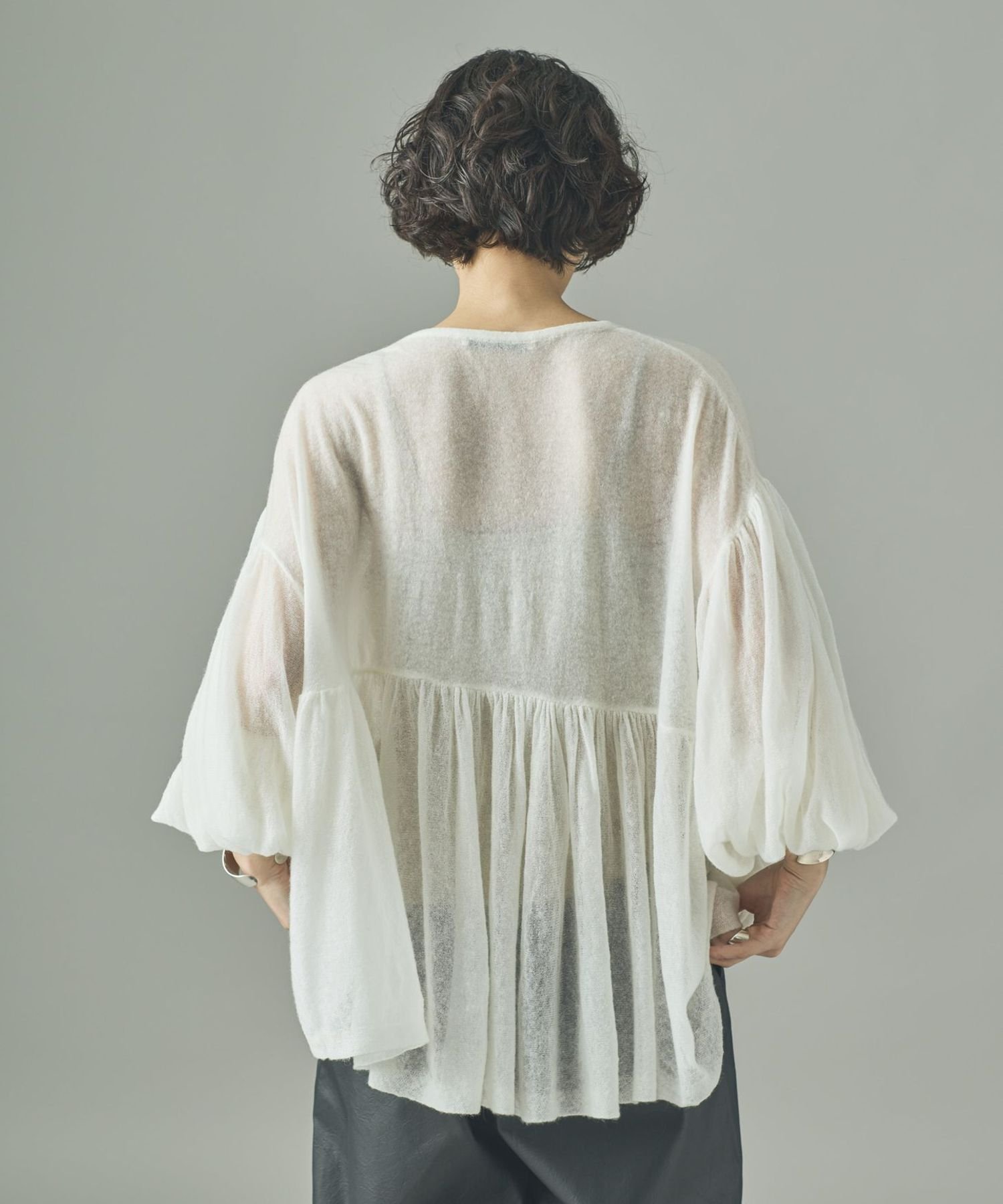 SALE／30%OFF】Curensology フラッフィーギャザーニットプルオーバー