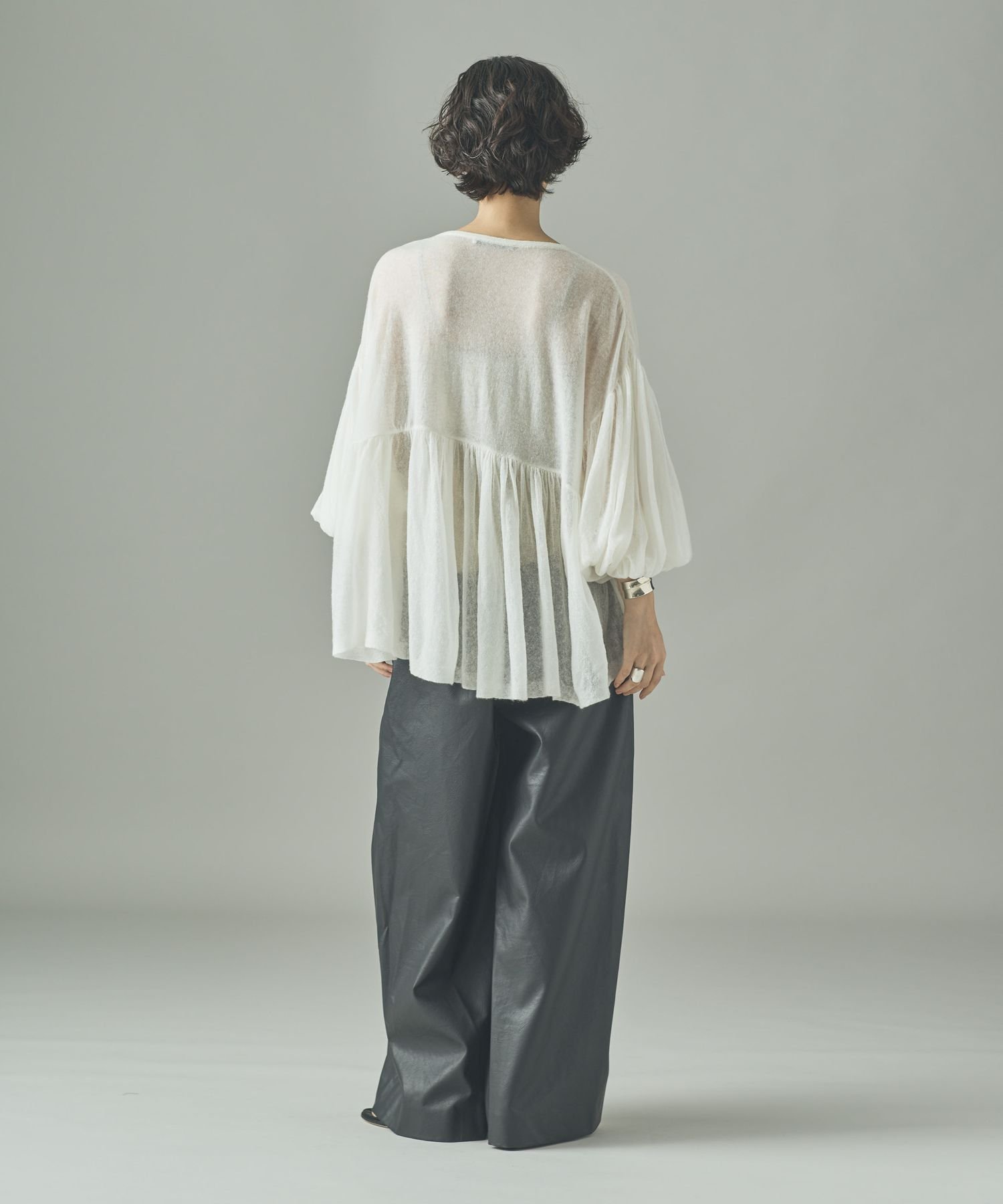 SALE／30%OFF】Curensology フラッフィーギャザーニットプルオーバー