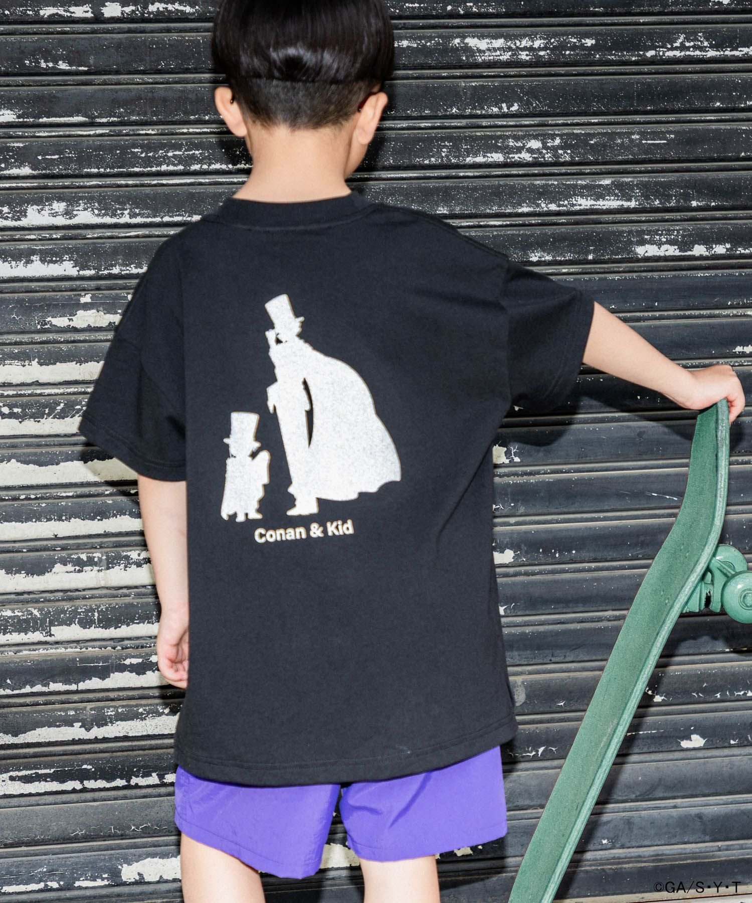 【SALE／50%OFF】LOWRYS FARM 【名探偵コナン】【KIDS】コナンBIGT ローリーズファーム トップス カットソー・Tシャツ グレー ブラック ホワイト画像
