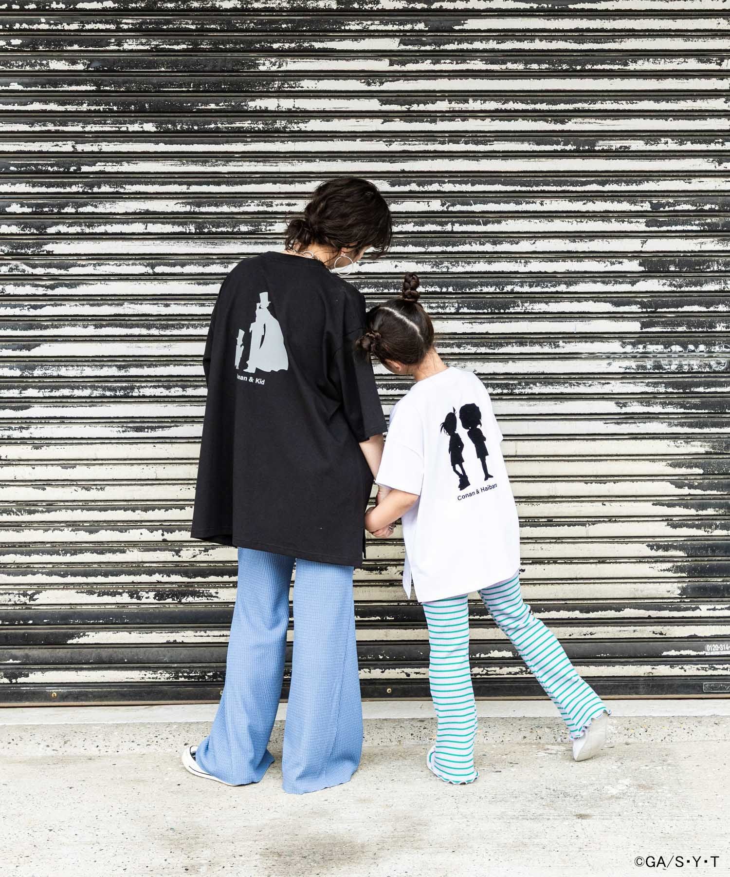 【SALE／50%OFF】LOWRYS FARM 【名探偵コナン】コナンBIGT_大人サイズ ローリーズファーム トップス カットソー・Tシャツ ブラック グレー ホワイト画像