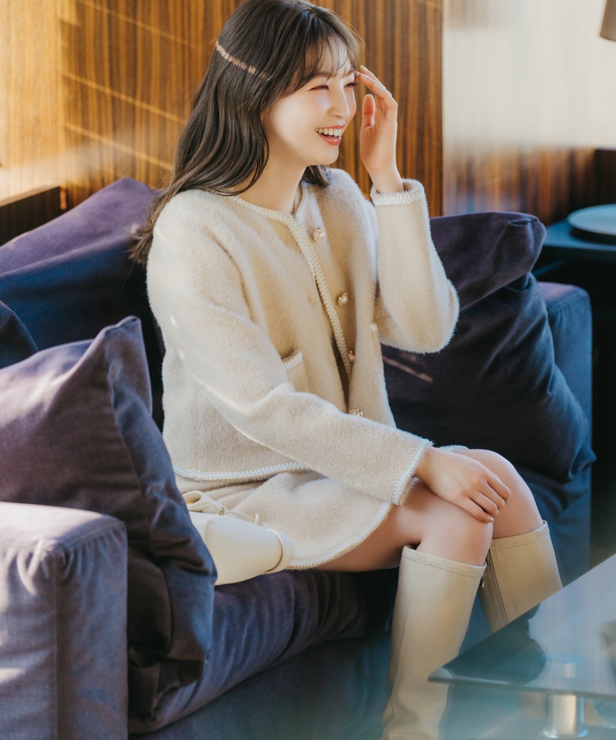 SALE／30%OFF】WILLSELECTION ブレード付きフェザーヤーンジャケット