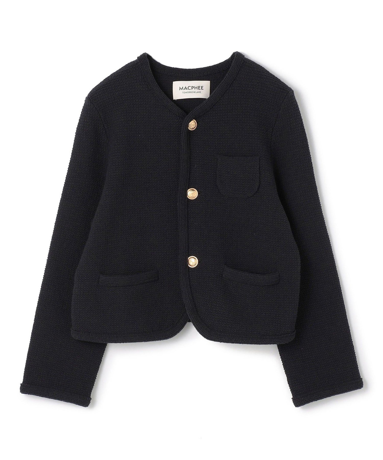 美品　24AW MACPHEE トゥモローランド　クルーネック　ジャケット 楽天市場】モスライクステッチ クルーネックジャケット MACPHEE