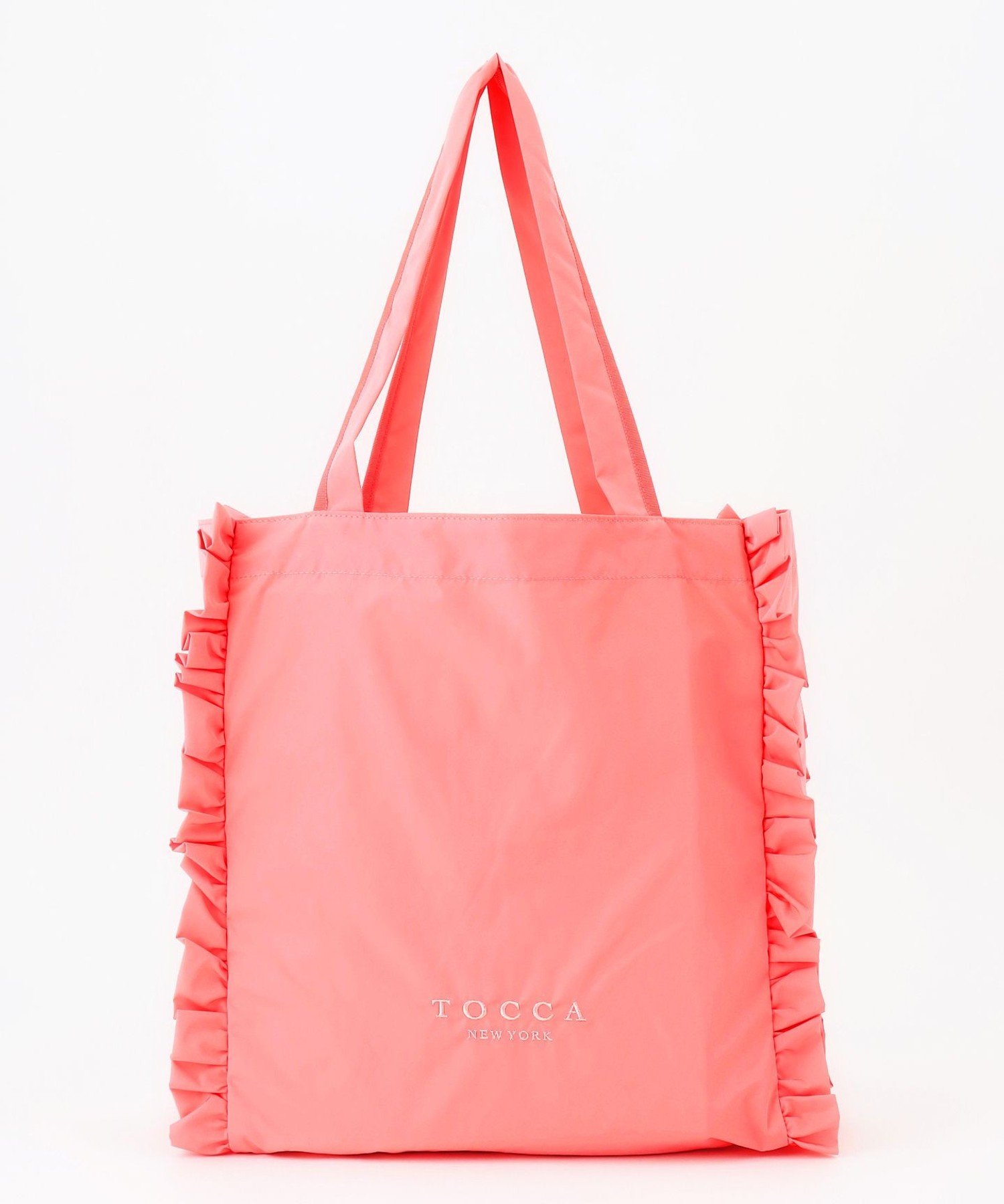 TOCCA トッカ 巾着 トート モーブピンク リーフ柄 バッグ霆 TOCCA 【大人百花掲載】【A4サイズ対応・折りたたみ可】TRIM