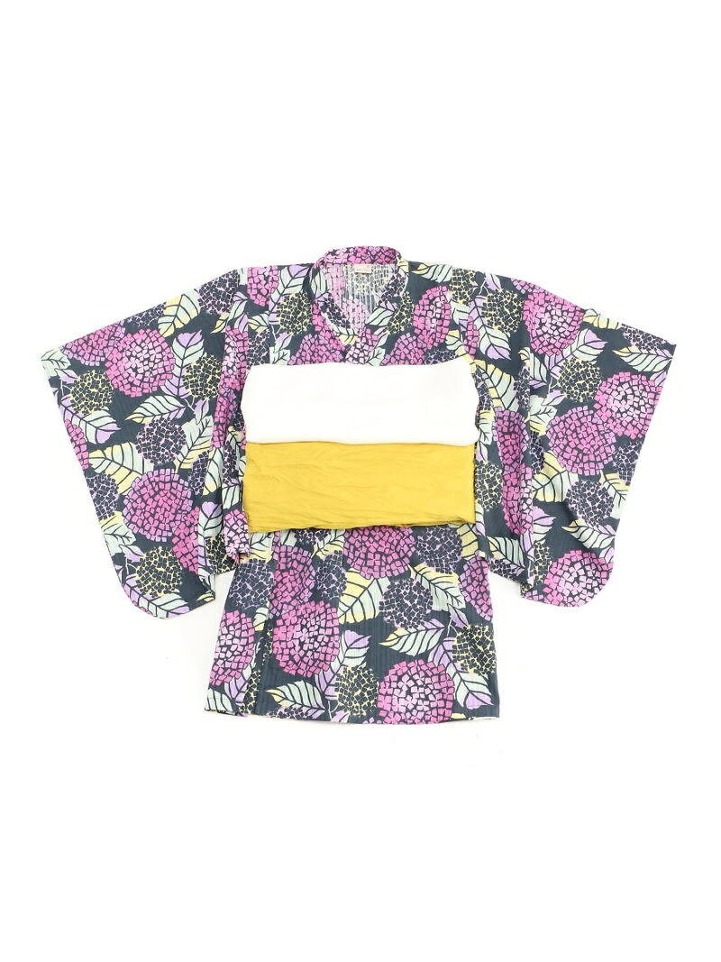 楽天市場 Sale 30 Off Petit Main 紫陽花花柄浴衣 ナルミヤオンライン ビジネス フォーマル 着物 浴衣 ネイビー パープル Rba E Rakuten Fashion Kids