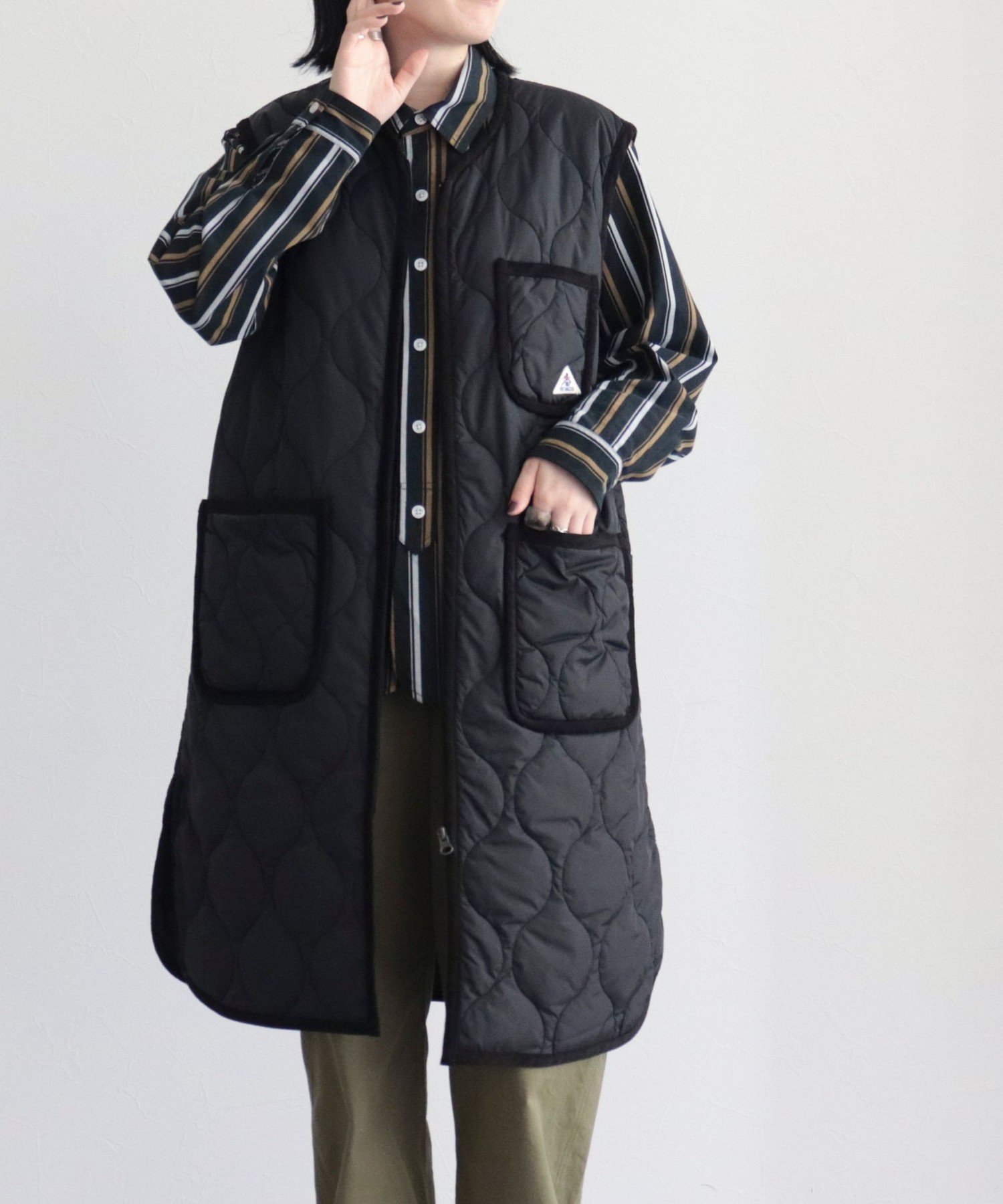 SALE／30%OFF】fredy emue 【GEVACO/ゲバコ】キルティングロングベスト