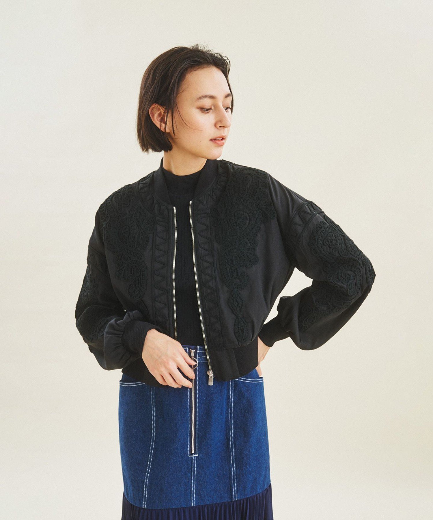 SALE／60%OFF】GRACE CONTINENTAL 刺繍オーガンブルゾン