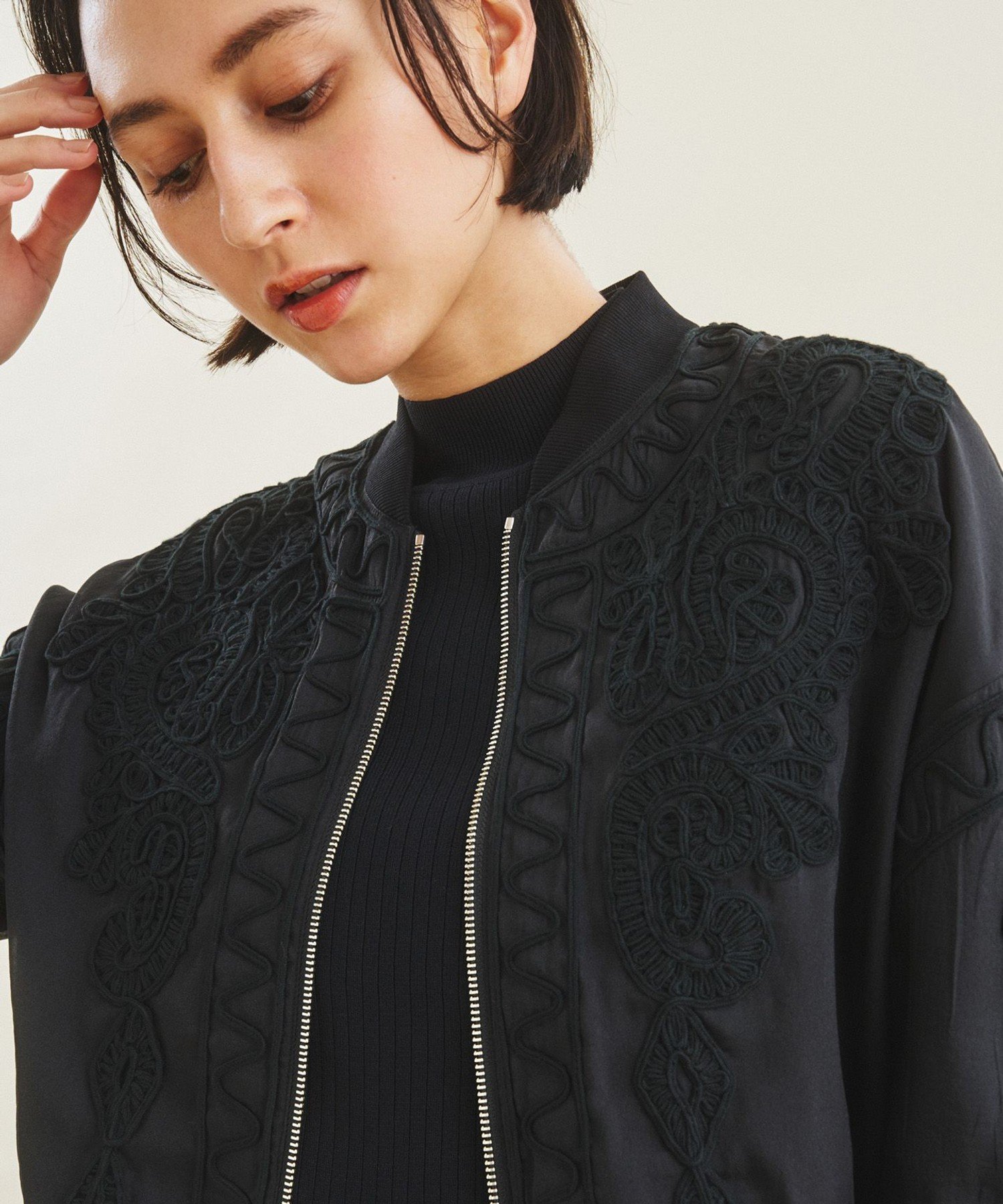 SALE／60%OFF】GRACE CONTINENTAL 刺繍オーガンブルゾン グレース