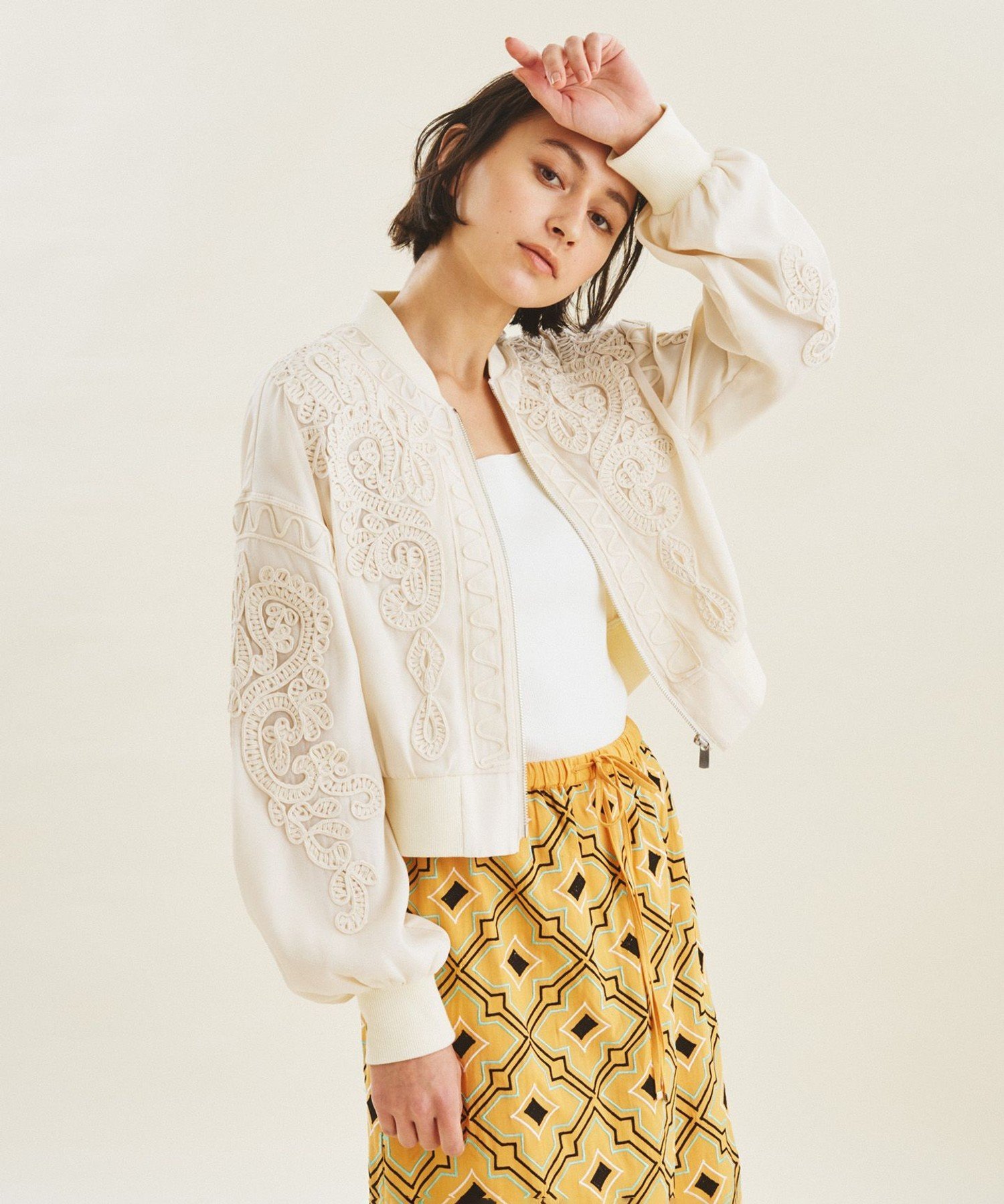 SALE／60%OFF】GRACE CONTINENTAL 刺繍オーガンブルゾン グレース 