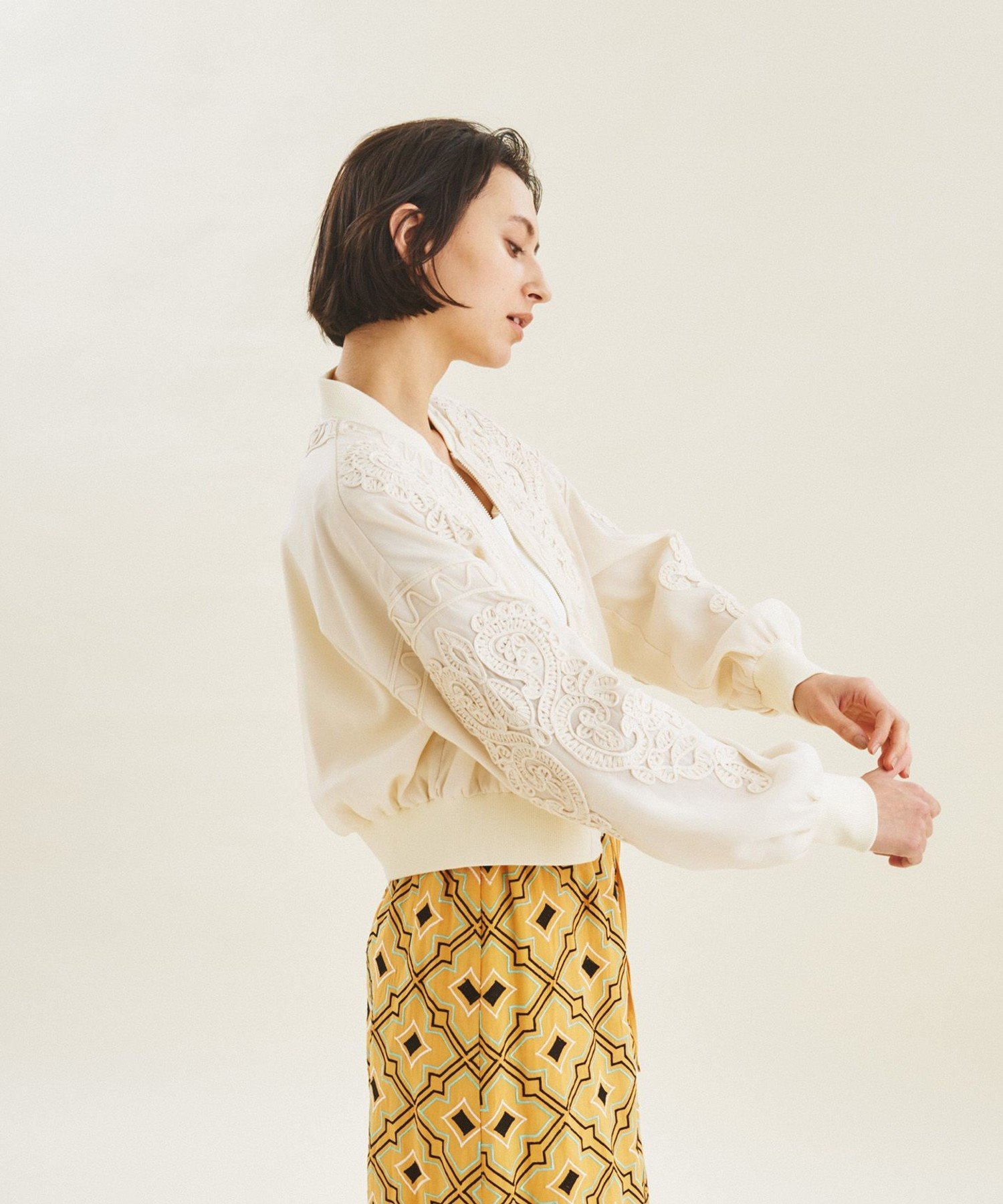 SALE／60%OFF】GRACE CONTINENTAL 刺繍オーガンブルゾン グレース 