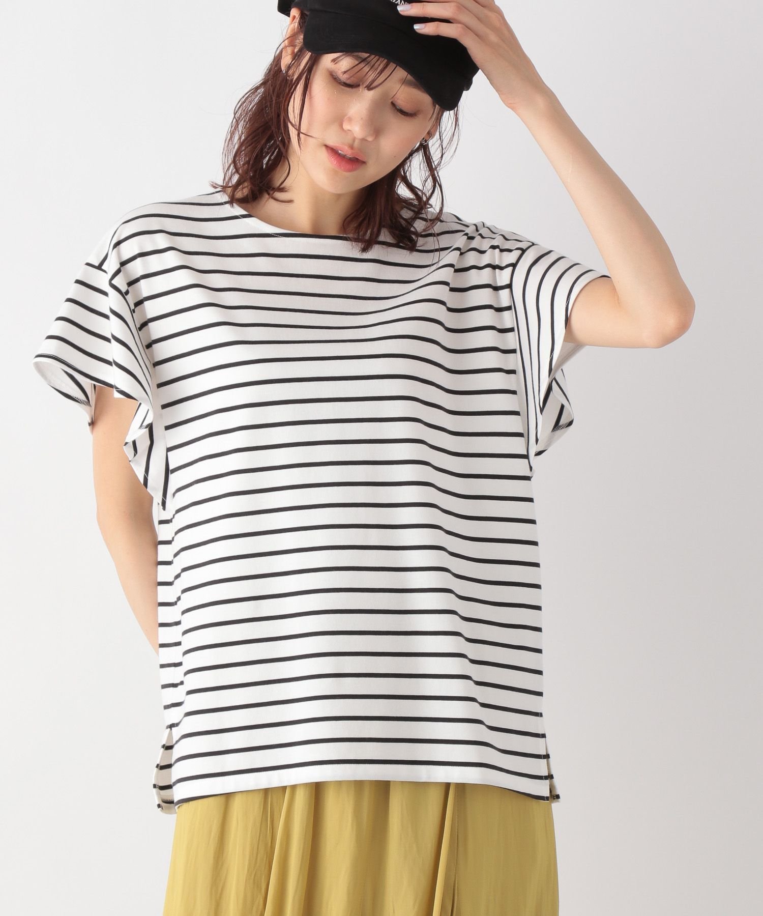 【SALE/30%OFF】GLOBAL WORK (W)カイテキ/ソデフリルPO グローバルワーク トップス カットソー・Tシャツ ホワイト グレー ブラック ブラウン
