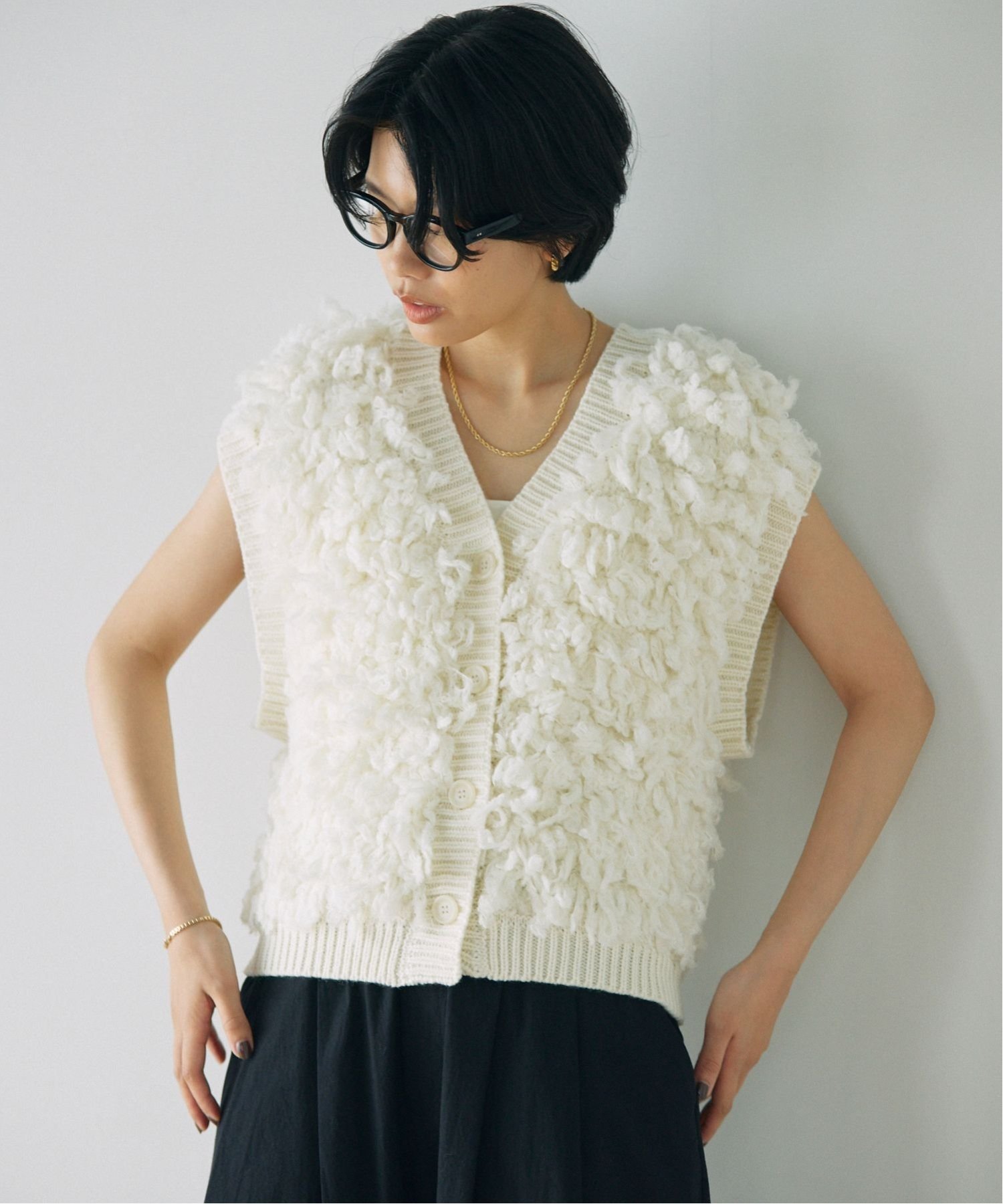 SALE／30%OFF】BABYLONE ループ編みニットベスト バビロン