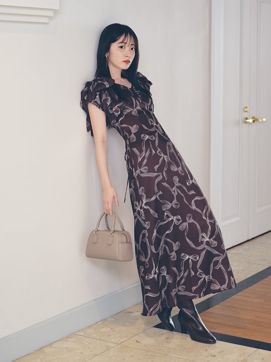 SALE／40%OFF】SNIDEL リボンスリーブデザインワンピース スナイデル