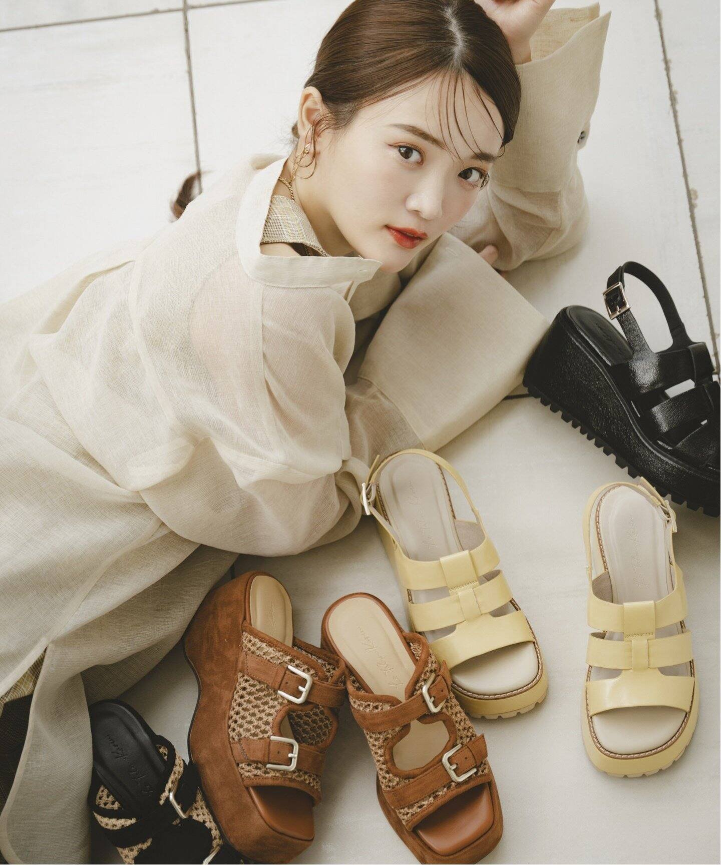 Le Talon KARIN TAKUBO*LE TALON7.5cmWベルトミュールサンダル