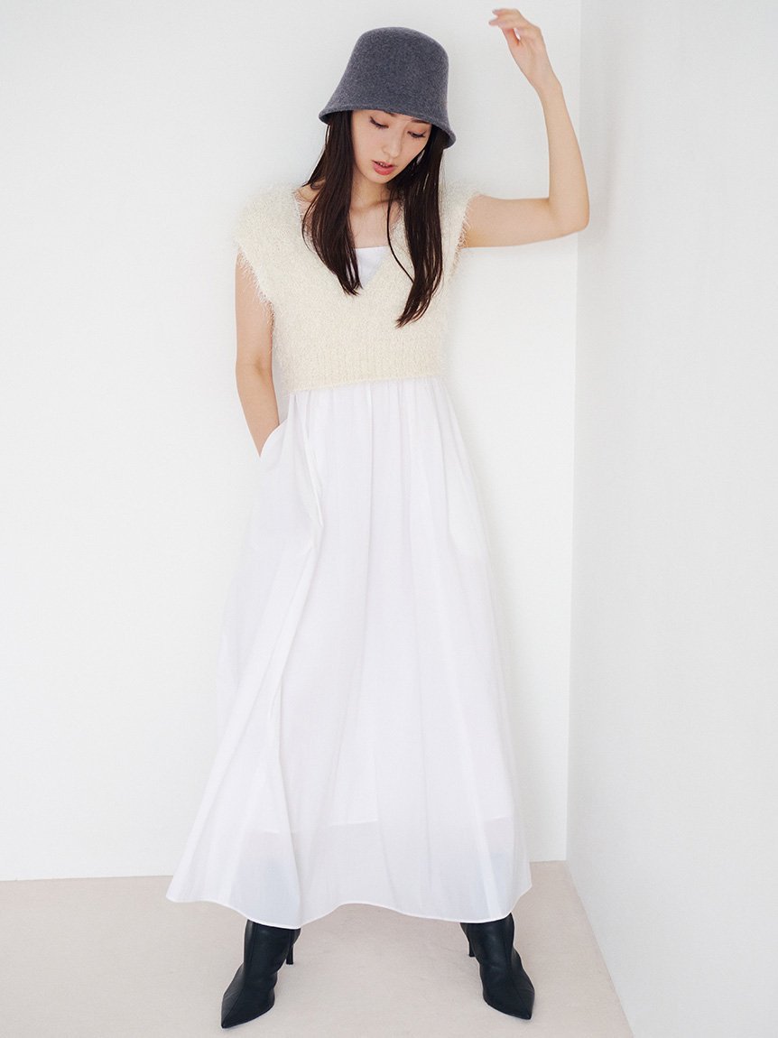 SALE／40%OFF】SNIDEL ファーライクニットベスト&キャミワンピース 