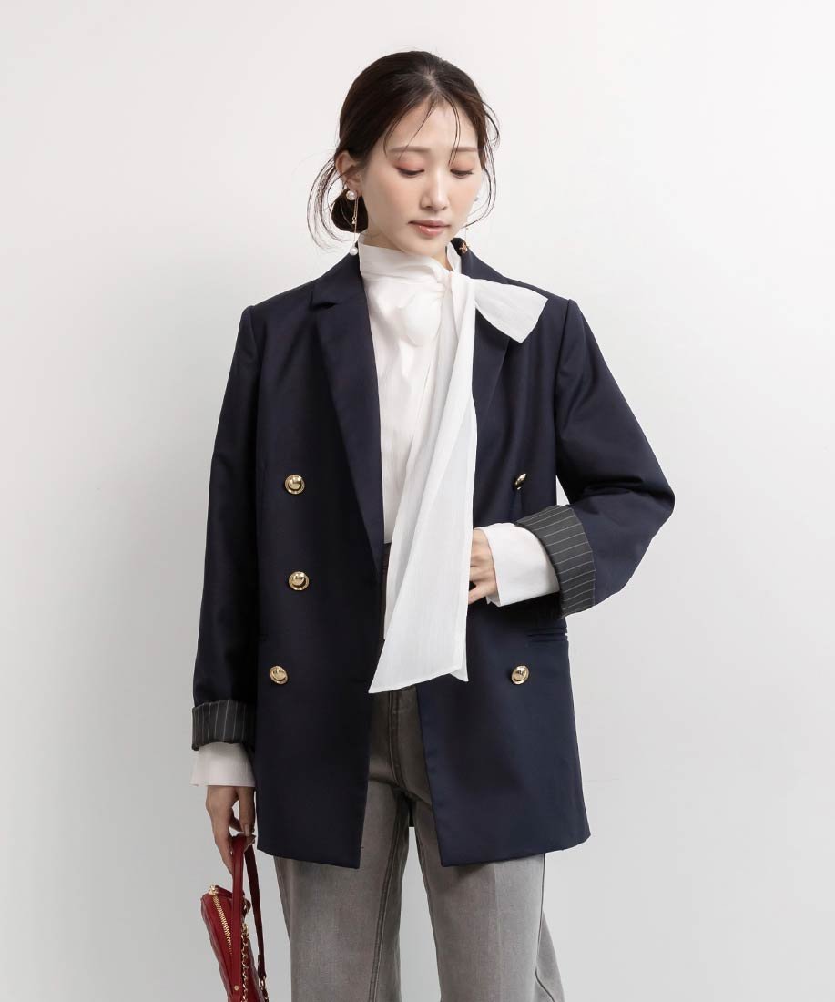 ラルディーニ ダブルブレスト テーラードジャケット アウトレット