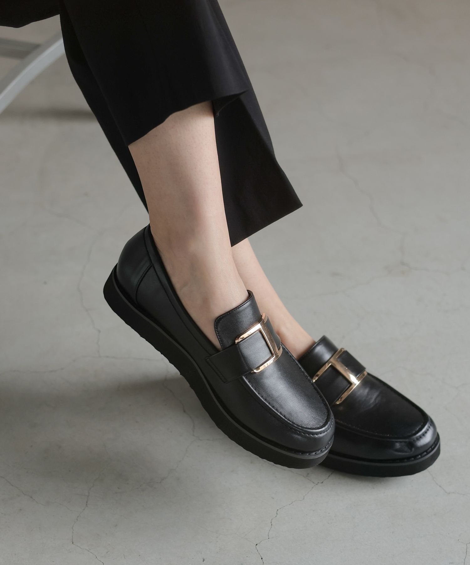 黒ローファー　専用 GLOBAL WORK｜エアかる厚底ローファー/136031 | Rakuten Fashion