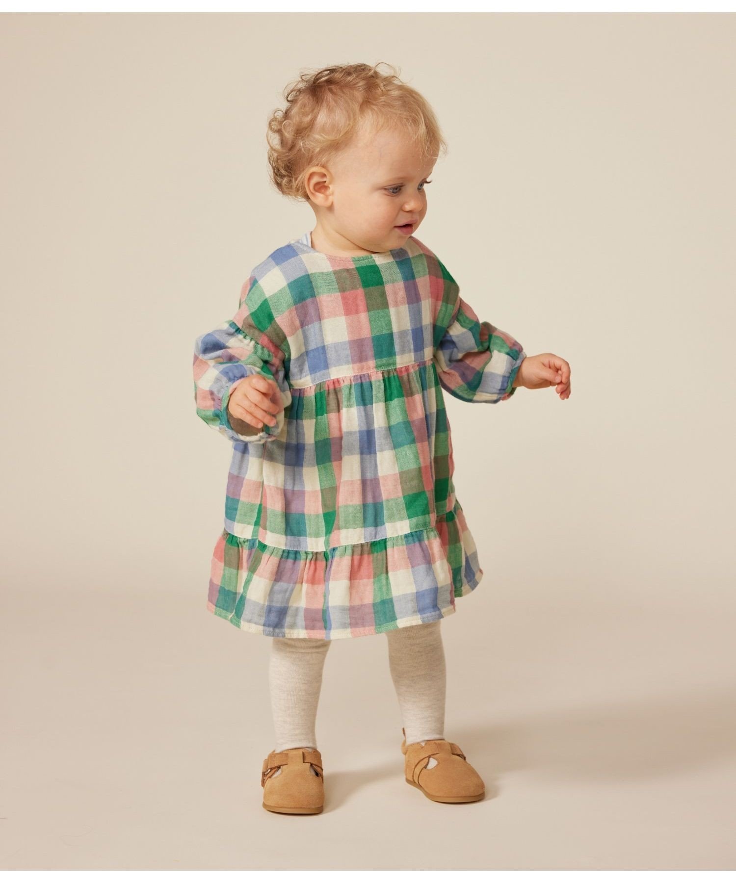 プチバトー　ダブルガーゼ長袖ワンピース　5ans 楽天市場】【SALE／10%OFF】ダブルガーゼ長袖ワンピース PETIT