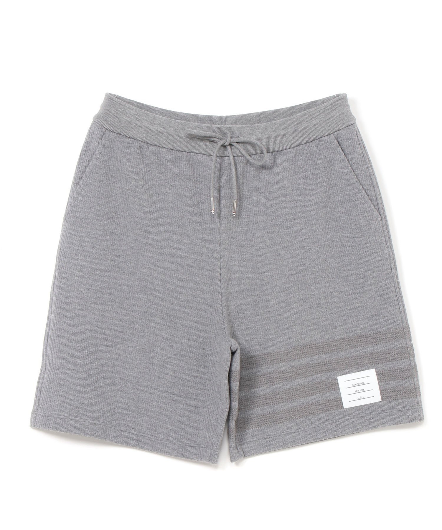 トムブラウン　4bar ハーフパンツ　ショートパンツ ホワイト/グレー　0 オットマン 4BAR スウェットショートパンツ | Thom Browne