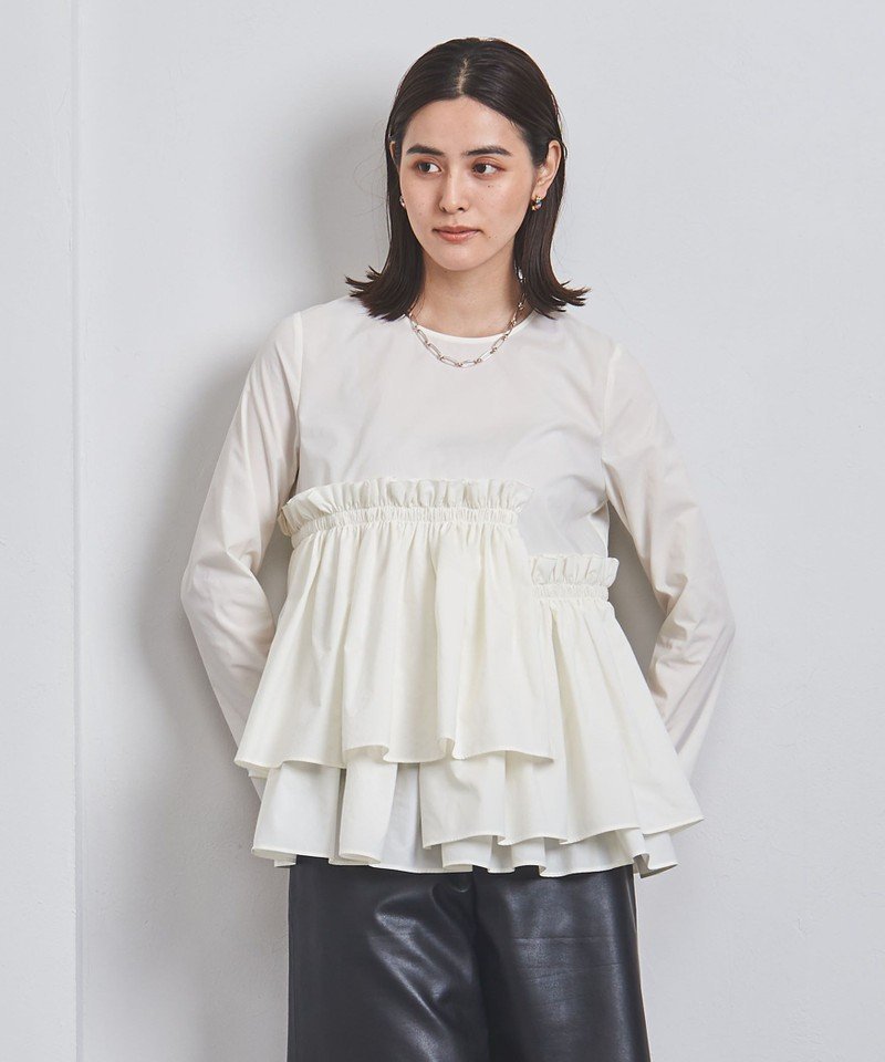 ユナイテッドアローズ　ティアードギャザーロングスリーブブラウス　ベージュ UNITED ARROWS（ユナイテッドアローズ）の「ティアード ギャザー