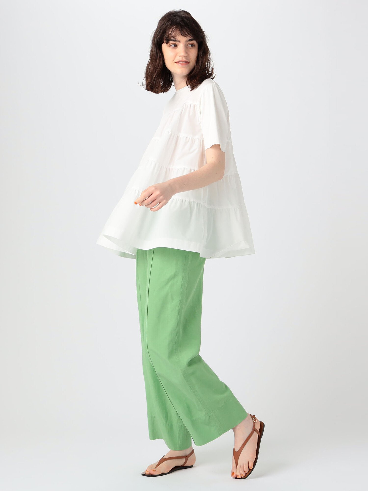 SALE／30%OFF】Ballsey コットンジャージーコンビ ティアードプル 