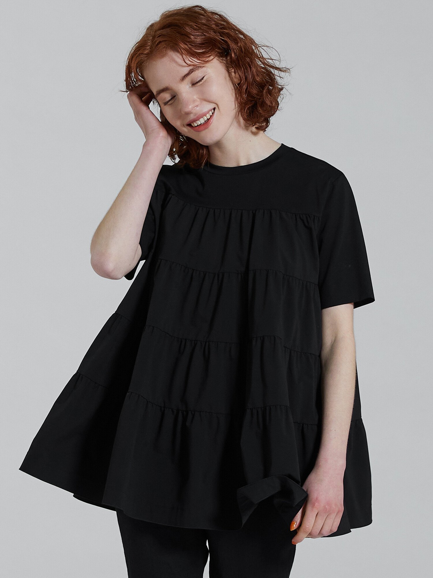 SALE／30%OFF】Ballsey コットンジャージーコンビ ティアードプル 