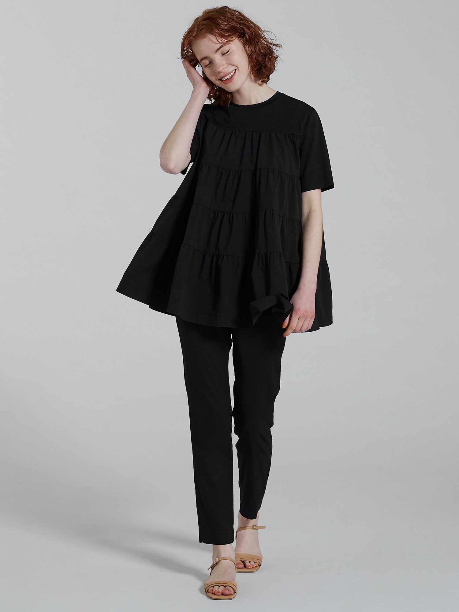 SALE／30%OFF】Ballsey コットンジャージーコンビ ティアードプル 