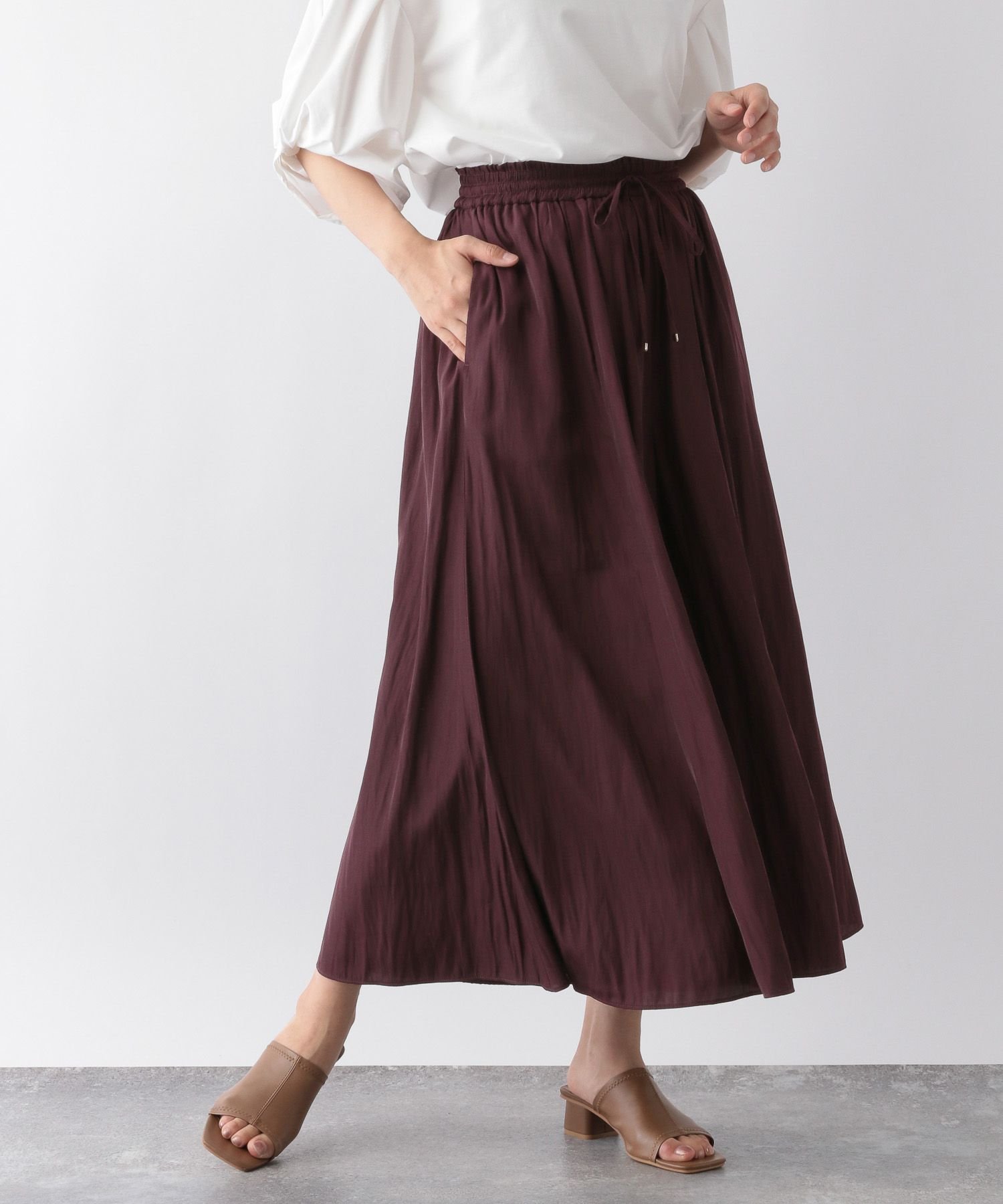 【SALE/10%OFF】GLOBAL WORK (W)サラサラサテンフレアワイドP グローバルワーク パンツ その他のパンツ ホワイト ブラウン ピンク ブラック グレー ブルー グリーン カーキグリーン ネイビー【送料無料】