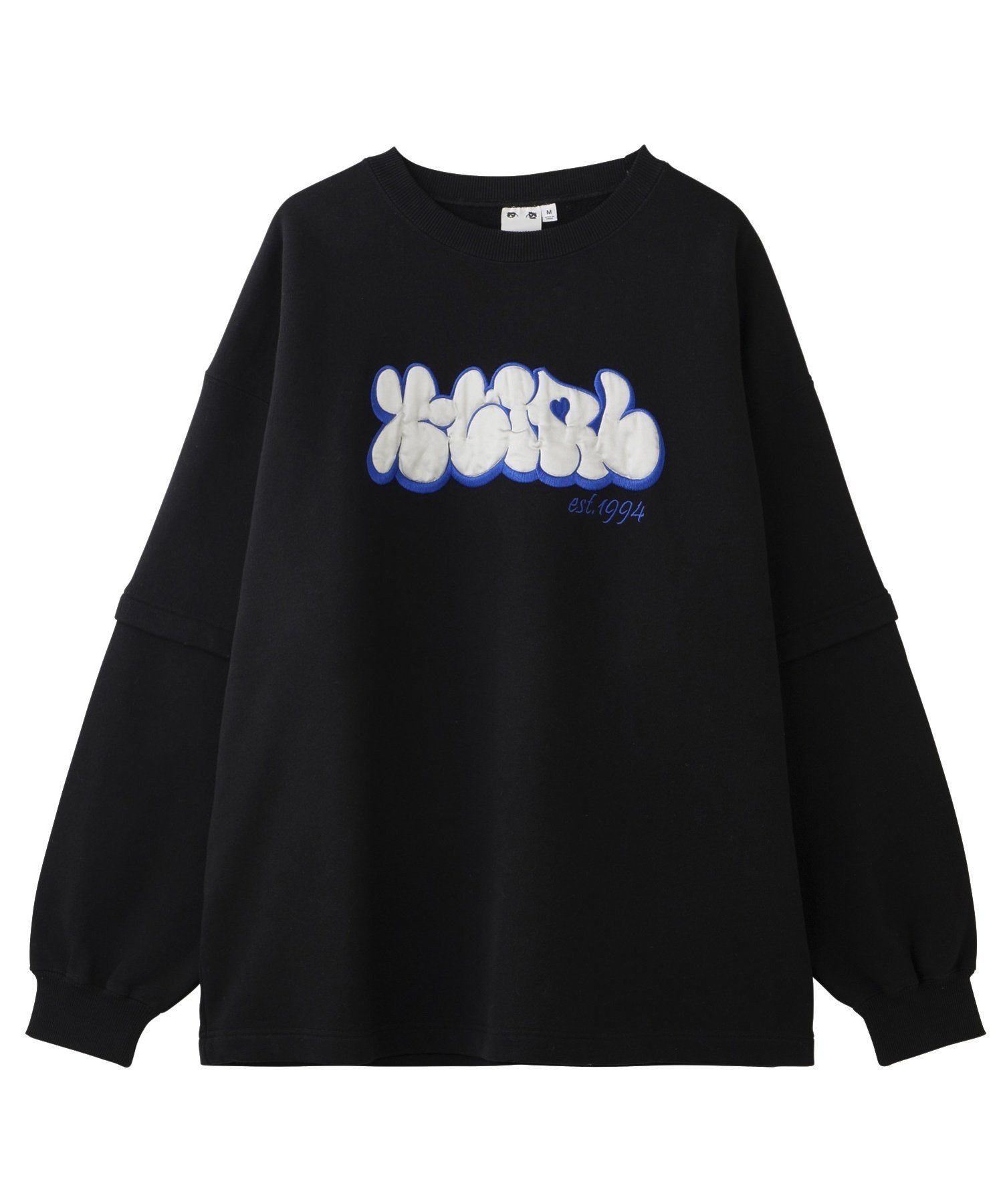 「X-girl」 スウェットカットソー M アッシュ レディース FACE L/S TEE（Tシャツ/カットソー）｜X-girl（エックスガール