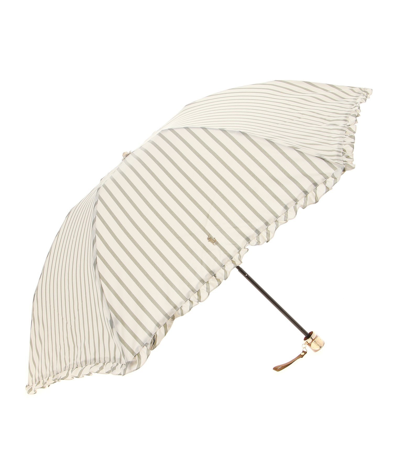 新品タグ付き！未使用！ラルフローレン晴雨兼用 折り畳みフリルインディゴ傘 POLO RALPH LAUREN 折りたたみ傘 遮光 晴雨兼用折りたたみ日傘