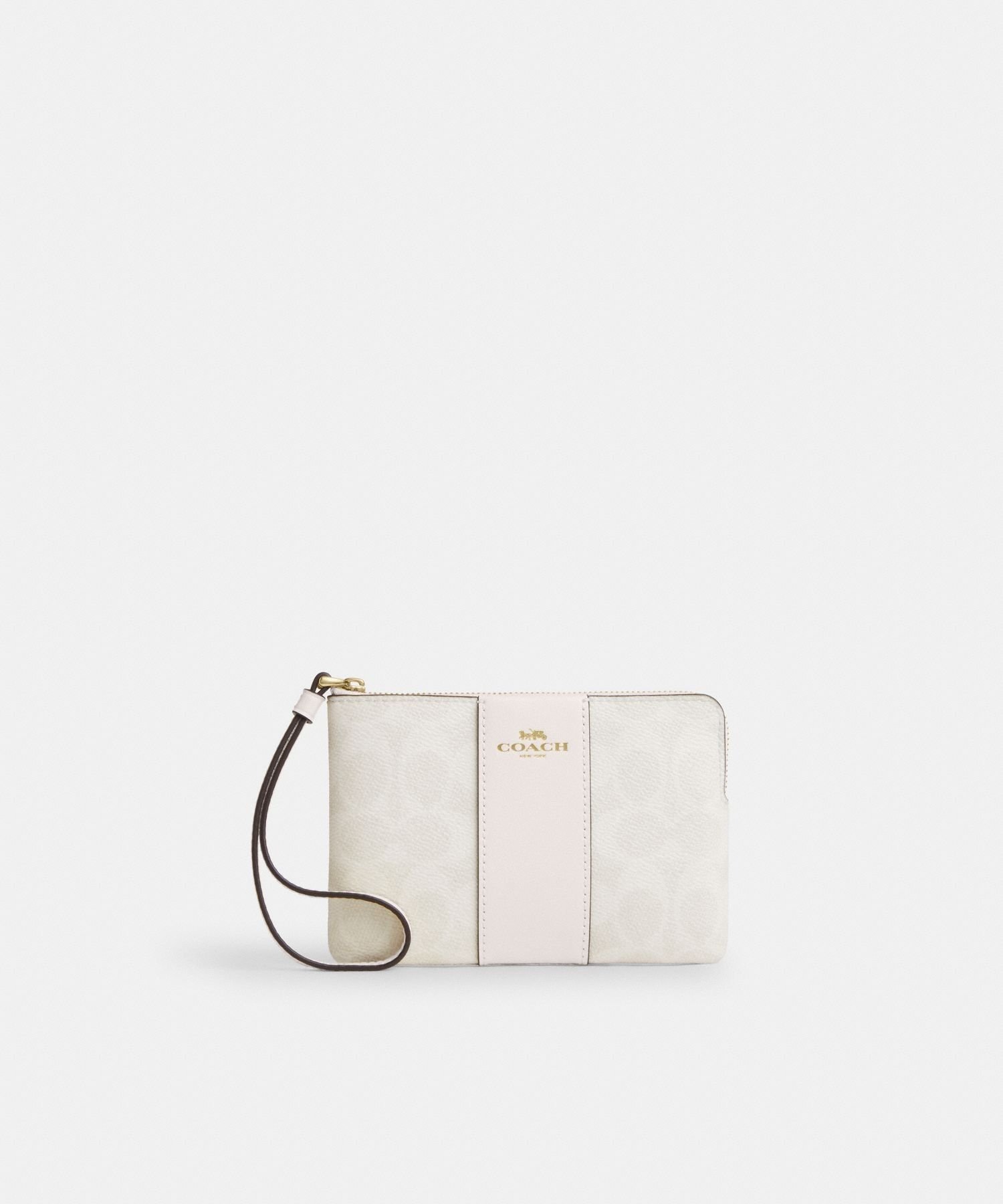【新品】COACH　コーチ　レザー　ポーチ 未使用級✨️コーチ ポーチ レザー シルバーグレー 59953 - メルカリ