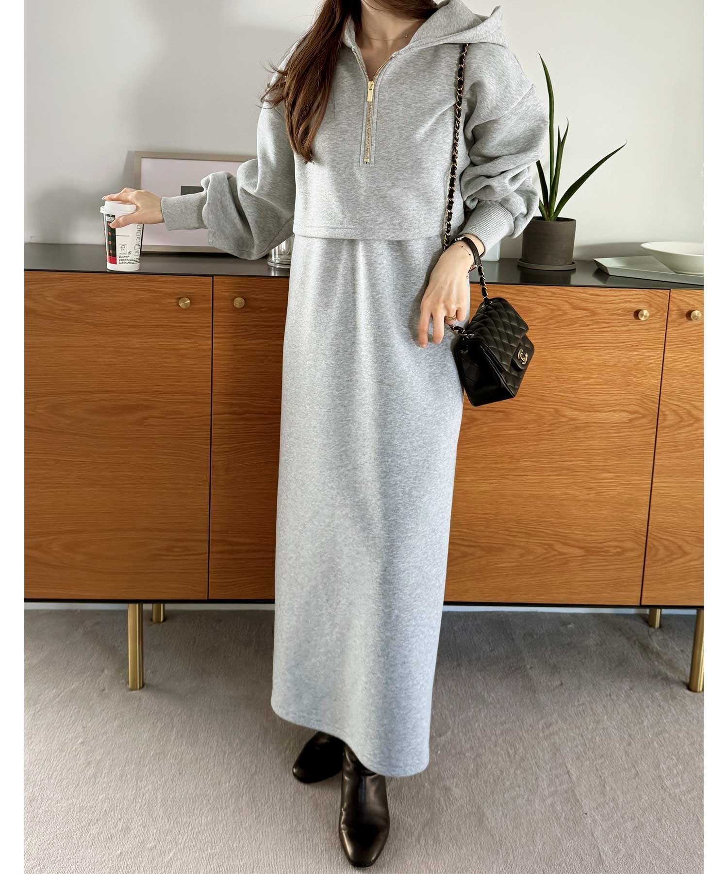 BEARDSLEY 《近日予約開始》ツイードフレアワンピース ビアズリー