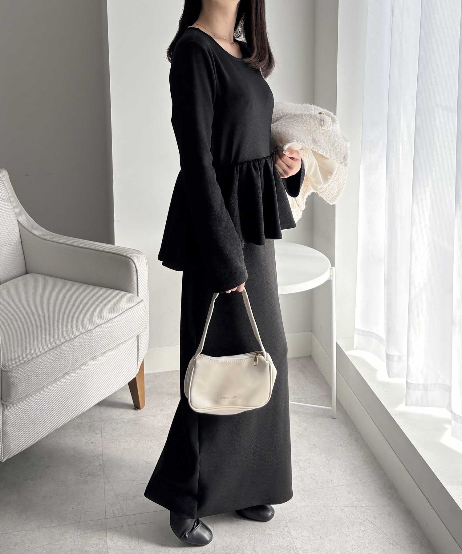 ユナイテッドアローズ　Pフリル ニットベスト　ブラック　ジレ UNITED ARROWS（ユナイテッドアローズ）の「P フリル ニット