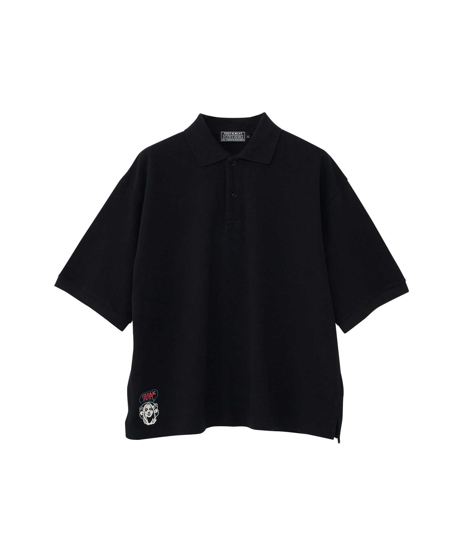 HYSTERIC GLAMOUR  ネイビー　ヒスガールポロシャツ　スカルガール HYSTERIC GLAMOUR ネイビー ヒスガールポロシャツ スカルガール