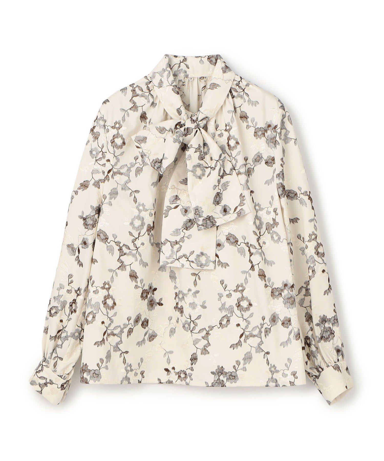 楽天市場】カカオフラワープリント ボウタイブラウス