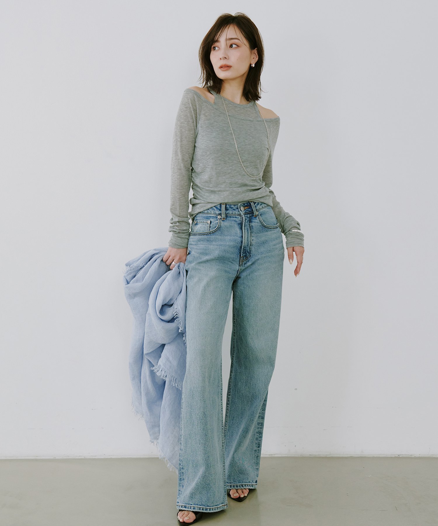 anuans シアーテレコレイヤーカットトップス アニュアンス トップス