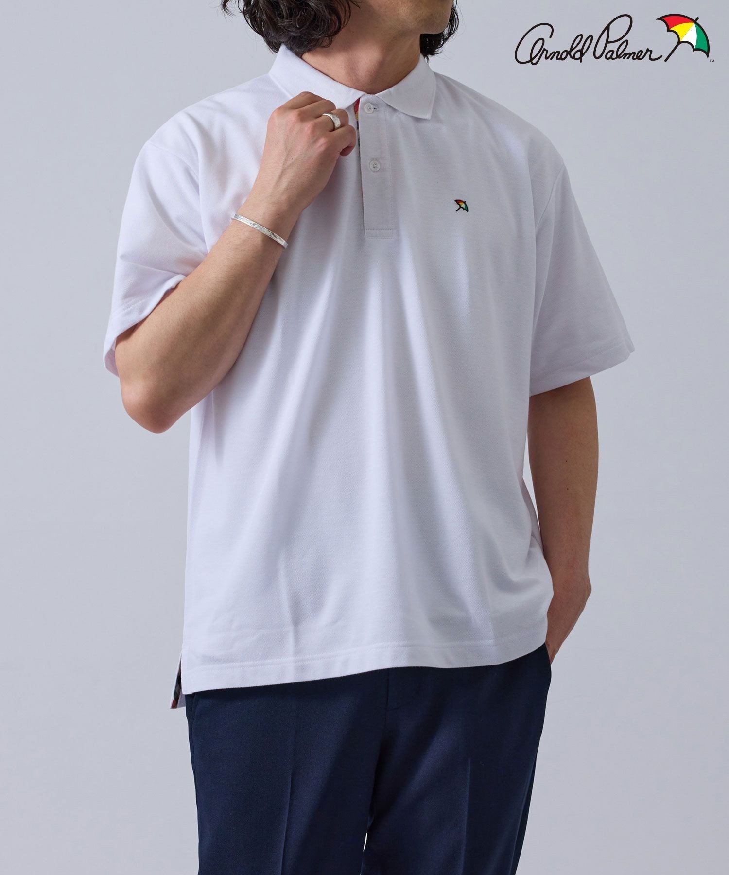 88096 アーノドパーマー　ポロシャツ　白　L 88096 アーノドパーマー ポロシャツ 白 L 88096 アーノドパーマー