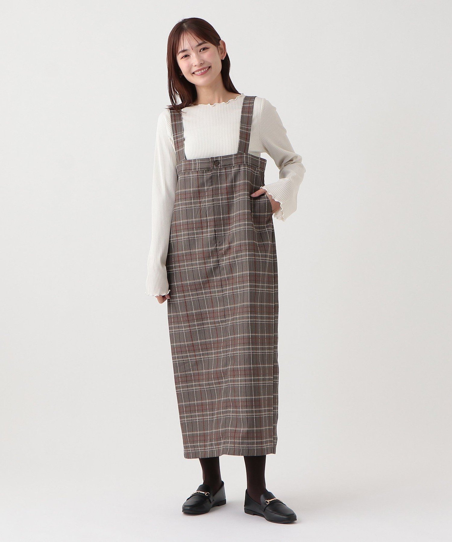 【アフタヌーンティー】ジャンバースカート 楽天市場】【SALE／40%OFF】ヘリンボーンVネックジャンパー