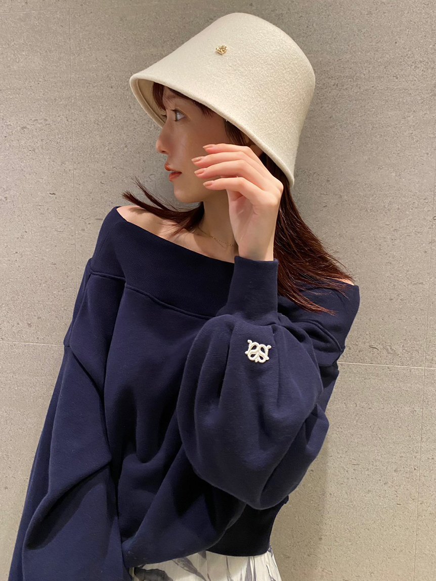 SNIDEL 【WEB限定】ワンショルダーロゴスウェット スナイデル