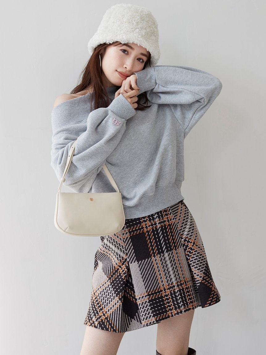 SNIDEL 【WEB限定】ワンショルダーロゴスウェット スナイデル