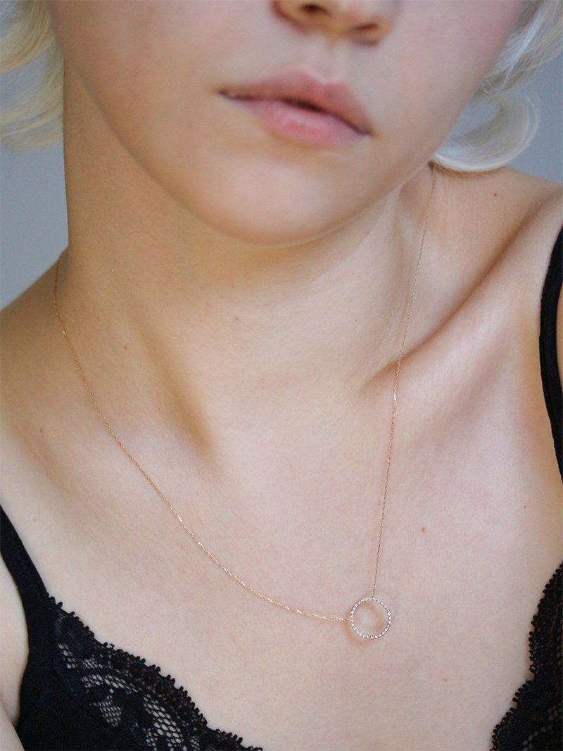 楽天市場】K18YG パーティクル サークル ネックレス ete エテ