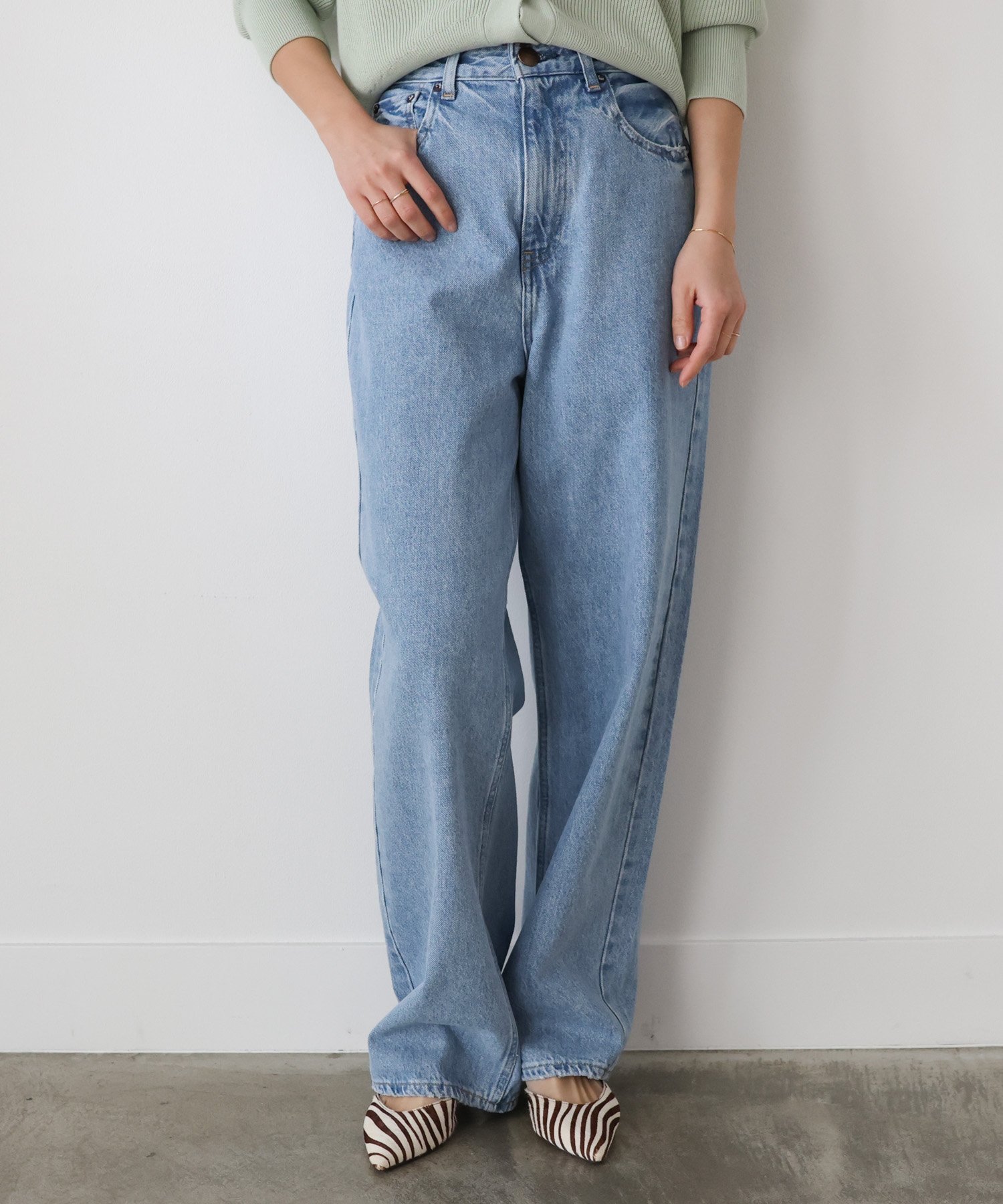 【美品】RED CARD TOKYO JO タックストレートデニムパンツ 25 RED CARD レッドカード トーキョー 