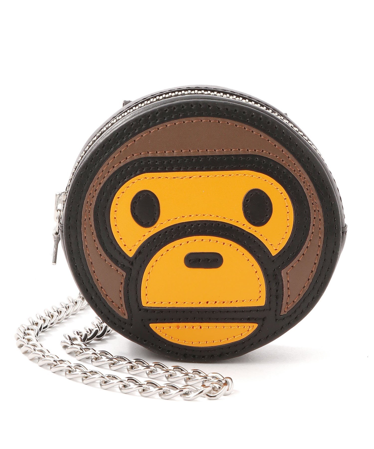 ベイビーミロ ショルダーバッグ 円形 ブラウン A BATHING APE｜BABY MILO PLUSH DOLL CHAIN SHOULDER BAG