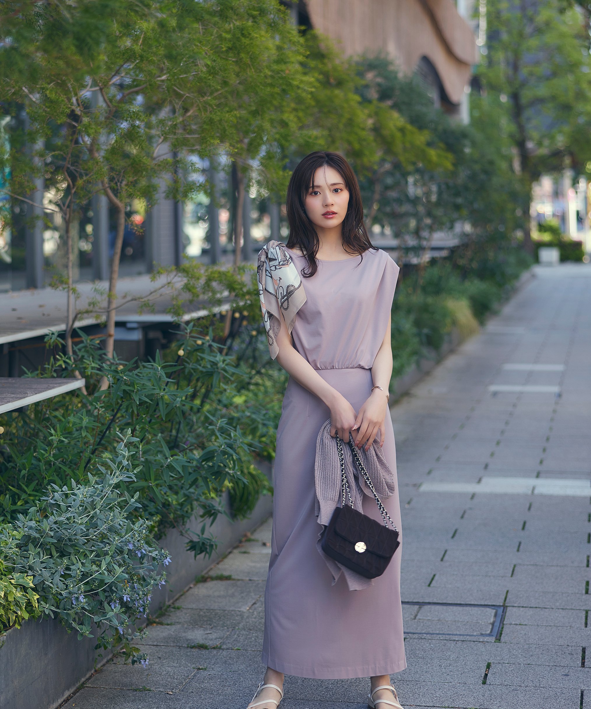 完売品✨ナゴンスタンス　ドッキングワンピース　レイヤード風　日本製　M WEB限定】片畦ニットソーレイヤード風ドッキングワンピース