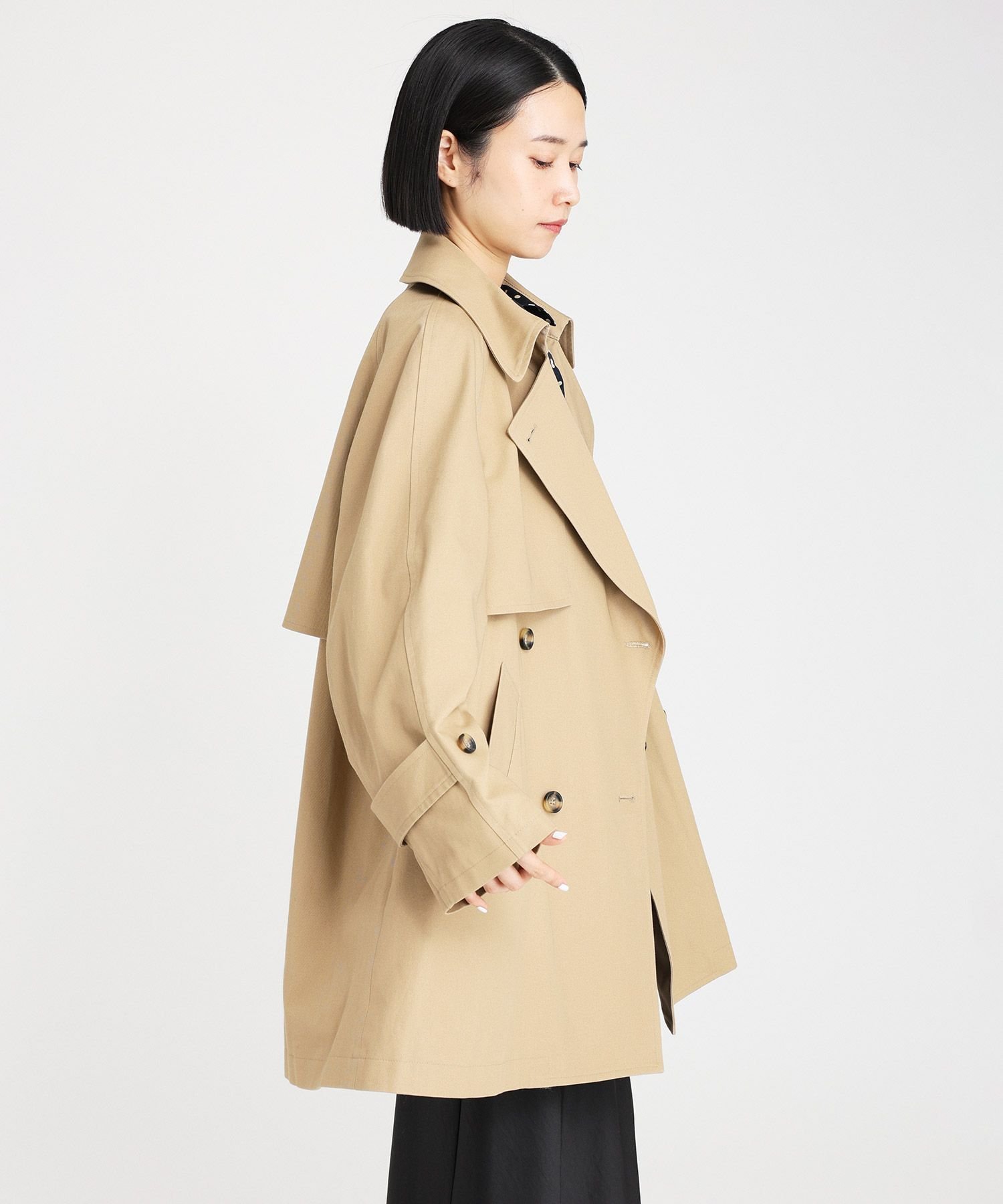 SALE／57%OFF】BABYLONE ツイルショートトレンチコート バビロン