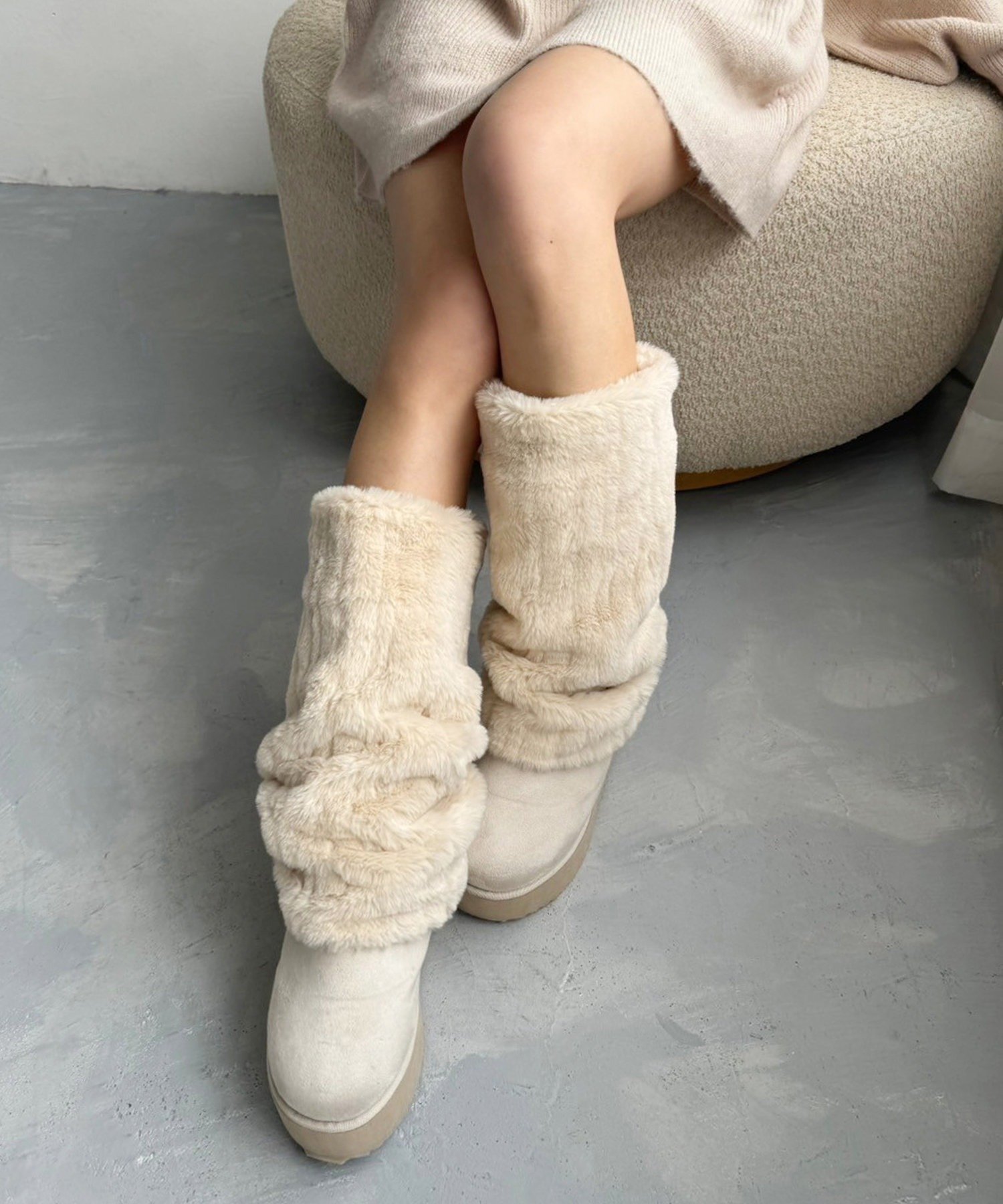 【SALE／30%OFF】one after another NICE CLAUP 2wayフェイクムートンブーツ ワンアフターアナザー ナイスクラップ シューズ・靴 その他のシューズ・靴 ブラウン ホワイト ベージュ【送料無料】画像