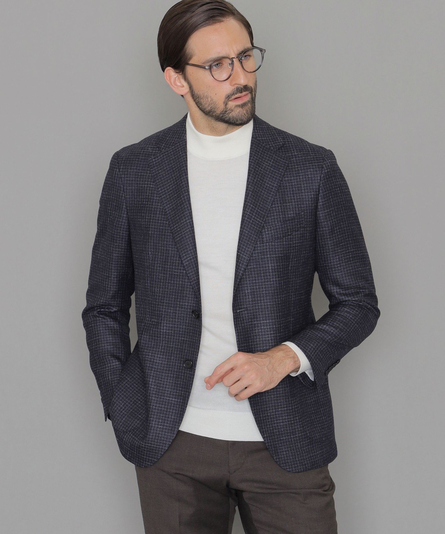 数回　プラダ　テーラードジャケット 2B　シングル モヘヤ ウール混 46グレー 数回 プラダ テーラードジャケット 2B シングル モヘヤ ウール混 46グレー